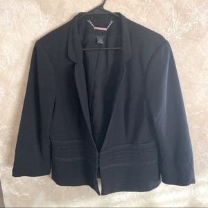 White House Black Market Black Tailored Open-Front Blazer